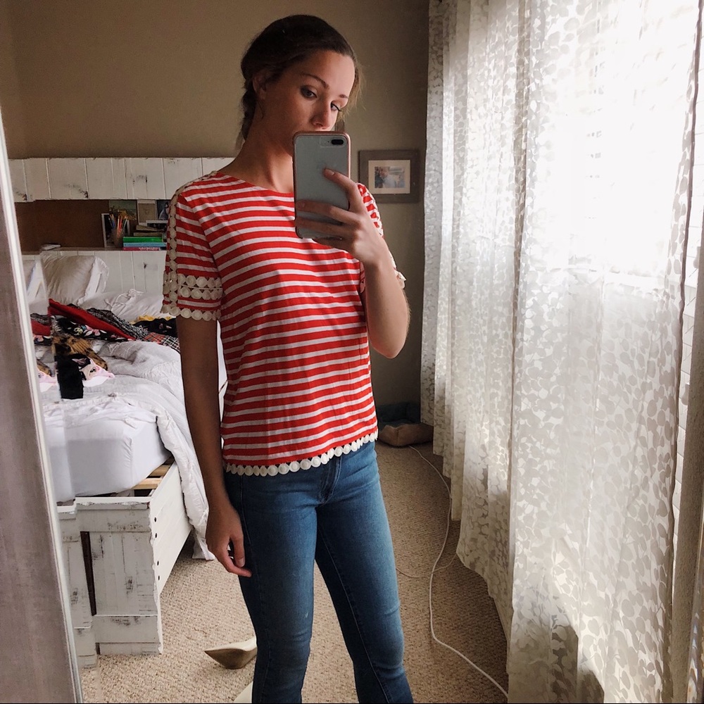 Adorable classic striped tee with a twist!
